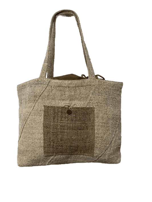 Organic Hemp Beach Bag // Ladies natural hand bag