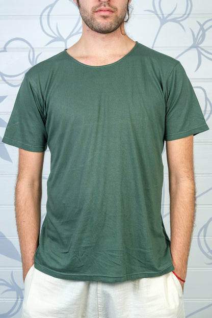 Organic cotton & Wild Bamboo T-Shirt - Mens - Green, Black, Red, Blue