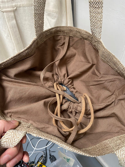 Organic Hemp Beach Bag // Ladies natural hand bag