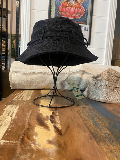 Wild Nettle Black Bucket Hat - Unisex - Summer hat