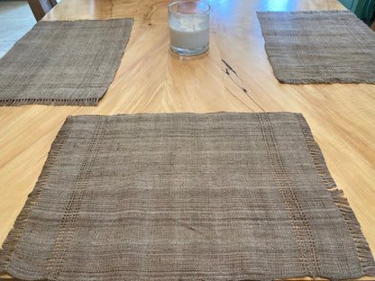 Handloom Place mats - Made of Himalayan Nettle fabric - Rustic